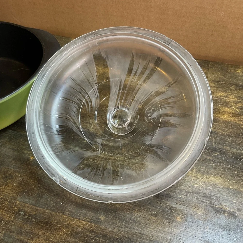 Fire-King Anchor Hocking Avocado Green 1 QT Casserole Dish w/ Clear Dome Lid